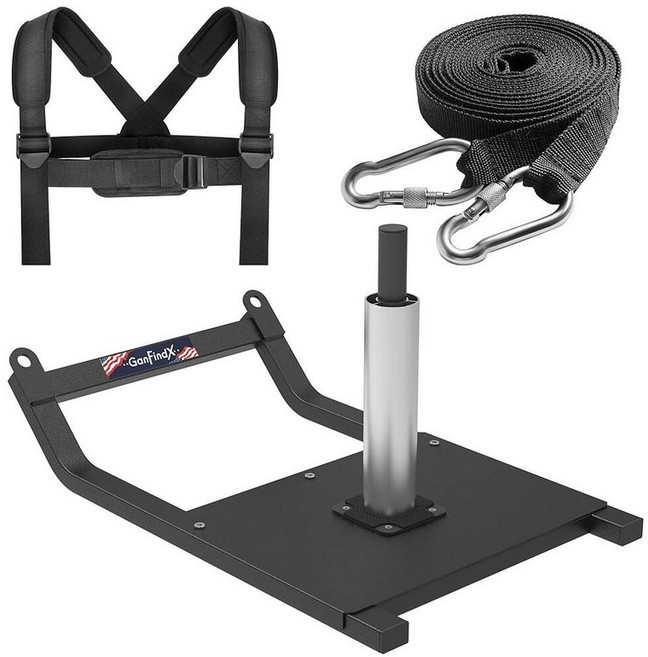 GanFindX Adjustable Weight Sled for Push & Pull Training Heavy-Duty Fitness Sled with 5 Adjustabl, 블랙