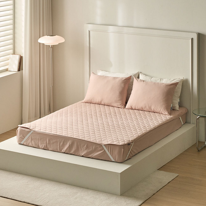 에메르 알러제로 다운필 클리니 누빔 침대패드, 피치 베이지