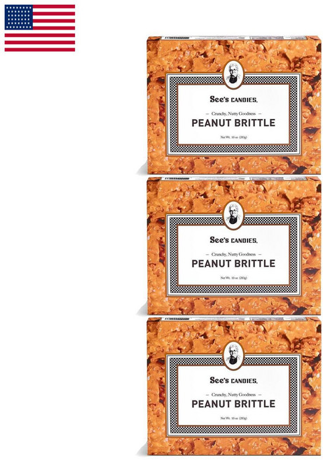 미국 sees candies 씨즈캔디 시즈캔디 피넛츠 피넛 땅콩 브리틀 283g 3개