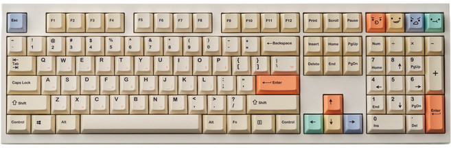 바로웍스 V108 PASTEL 3모드 축교환 베리페리 리니어 기계식 키보드, 혼합색상, 베리페리 스위치