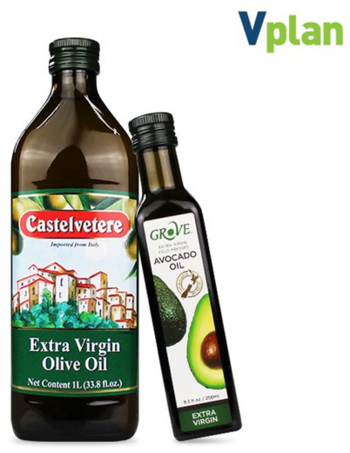 엑스트라버진 압착 올리브오일 1L+아보카도오일 250ml, 1개, 1L
