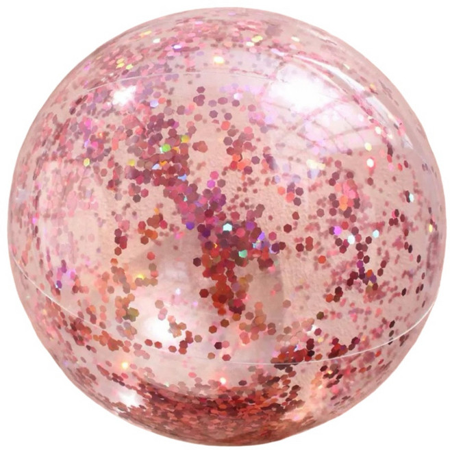 萱寶媽咪baby童裝館 兒童夏季沙灘球 - 西瓜造型充氣海灘球, 60公分玫瑰金亮片球, 1個, 60cm