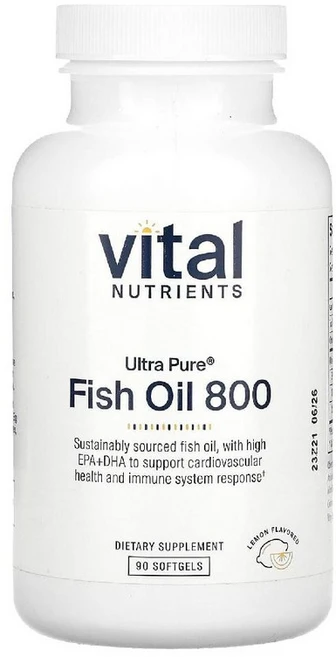 Vital Nutrients 울트라 퓨어 피쉬 오일 800 레몬 소프트젤 90정 Nutrients (바이탈 뉴트리언츠), 90 개, 1개 - 쿠팡