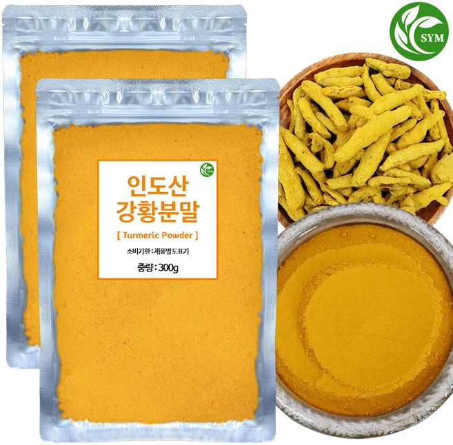 신영몰 강황 분말 가루 인도산 강황만 사용, 2개, 300g - 쿠팡