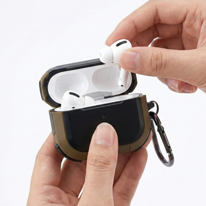 리브이즈 프레임 범퍼 에어팟케이스 에어팟 프로2 에어팟4 전시리즈, 브라운, 에어팟4세대, 1개