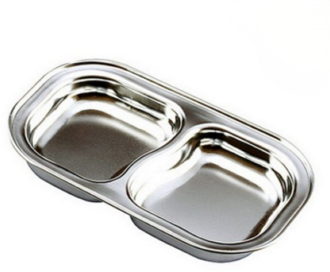 간식접시/2구/깊은형, 단품, 스텐, 1개