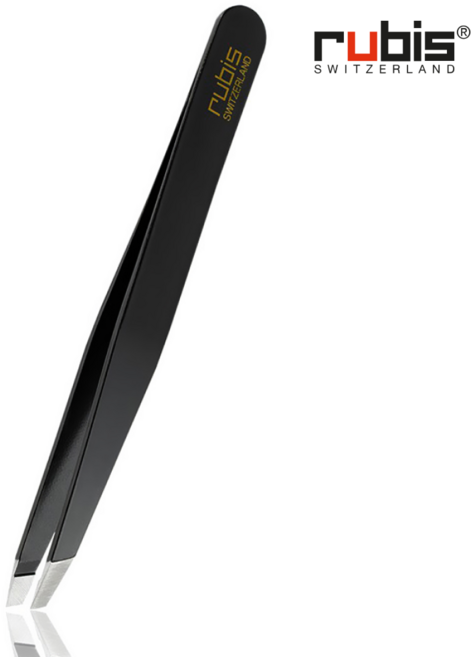 루비스 트위저 스위스 명품 기본사선형 족집게 쪽집게 트위저 핀셋, 블랙 1K104, 1개