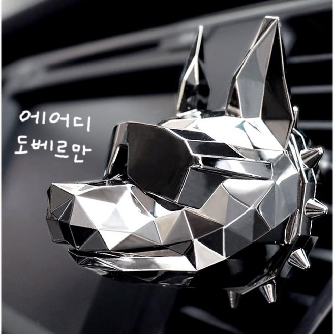 크롬블랙 차량용 석고방향제 불독방향제, 도베르만 X 블랙 X [블랙체리향], 1개