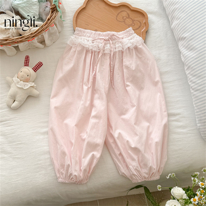 아빠빠키즈 여아 레이스 쿨 와이드배기팬츠 110-140호