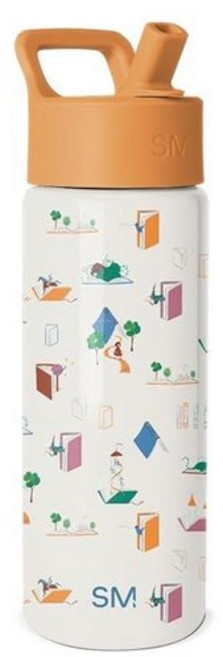 Simple Modern 빨대 뚜껑이 있는 아동용 물병 | 414ml(14온스) 단열 스테인리스 스틸 아동용 텀블러 및 흘림 방지 유아 컵 학교 여아 남아용 | 서밋 |, -북 클럽