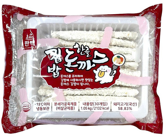 한맥 한줄돈까스김밥 냉동, 1.05kg, 1개