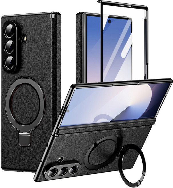 펜딕스 갤럭시 Z 폴드 힌지보호 맥세이프 링 거치대 가죽 케이스