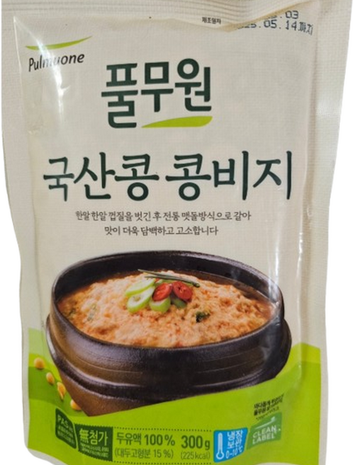 (냉장)[풀무원]국산콩비지300g, 1개, 300g