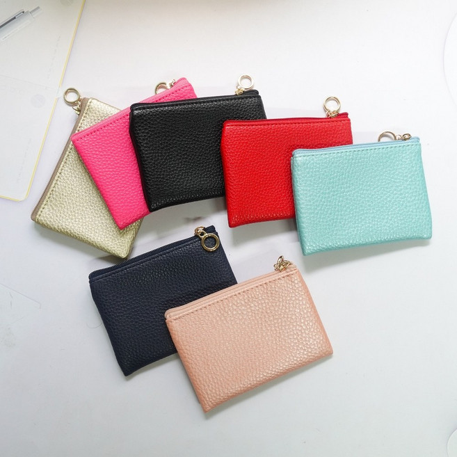 국산 동전지갑 동전 카드무지 미니 카드 지갑 소품 파우치 차키 열쇠지갑 단색 여성 심플 미니동전