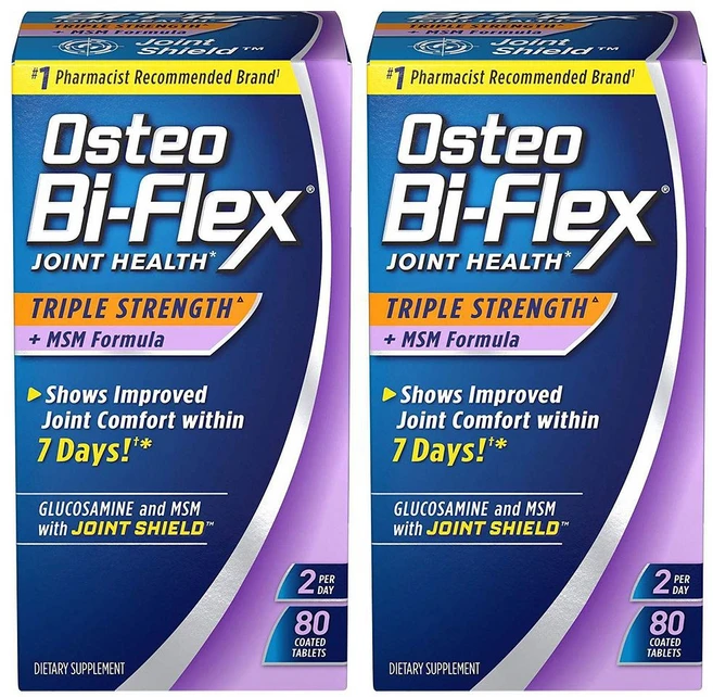 Osteo Bi-Flex Triple Strength 오스테오 바이플렉스 트리플 스트렝스 MSM 80정 2팩 1세트 - 쿠팡