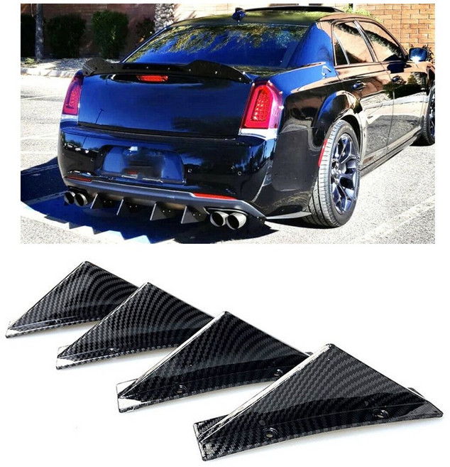 발통마켓 전차종 리어 립댐 범퍼 공용 바디킷 에어댐 튜닝 에어로파츠, (선택2번)평면(카본)3pcs