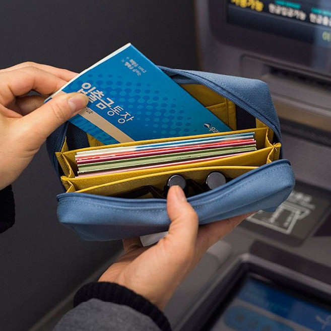 다데고 고급 통장지갑 파우치 케이스 통장 보관함 통장 가방 수납 파우치 (2+1)