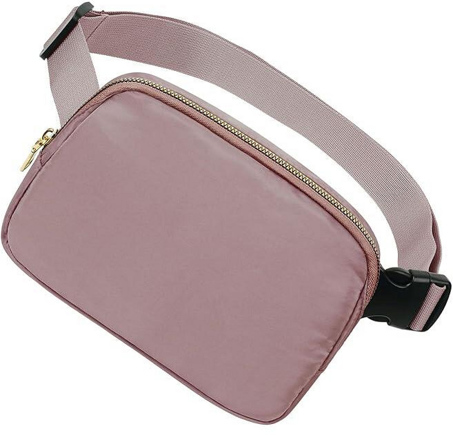 여성용 남성용 유니 패니 팩 조절 가능한 스트랩이 있는 1L Everywhere 미니 벨트 백 경량 나일론 크로스바디 작은 허리 파우치 운동 달리기 여행 하이킹용, 로즈 브라운