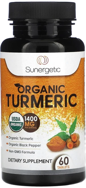 Sunergetic 유기농 강황 1400mg 60정, Sunergetic 유기농 강황 1400..., 1개 - 쿠팡