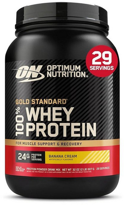 Optimum Nutrition Gold Standard 100% 유청 단백질 파우더 더블 리치 초콜릿 0.5kg(1파운드) (1팩) 329552, 2파운드(1팩), 바나나 크림