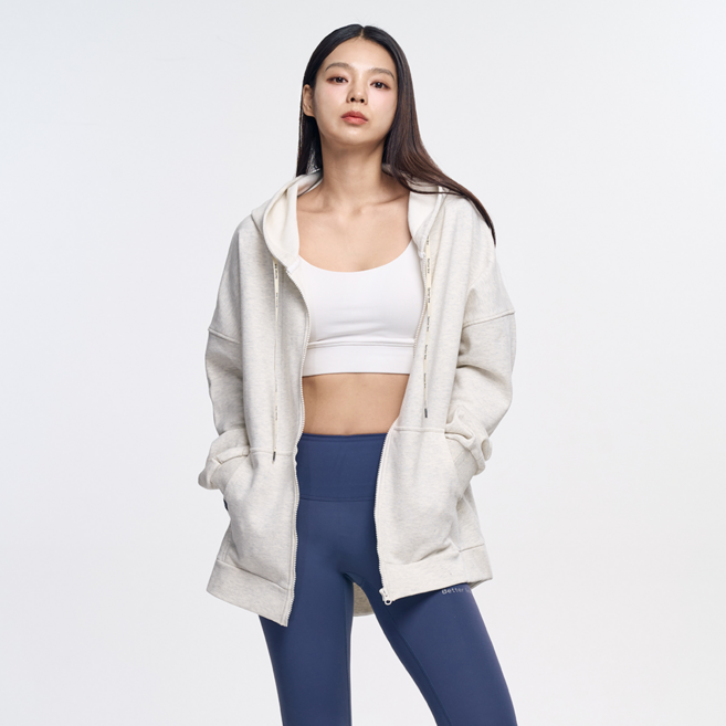 롱 후드집업 후드티 오버핏 엉덩이 덮는 무지 여자 맨투맨