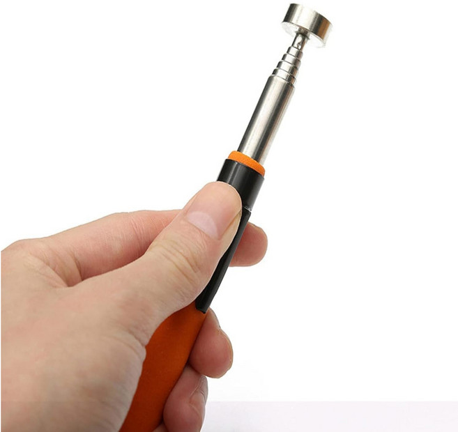 (드림테크)자석 픽업툴 자석 픽업공구 접이식 자석막대 공구 철편 수거봉, 1개