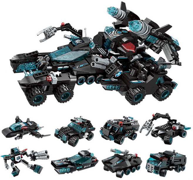 대용량 소방 전투함 특공대 호환블럭 8in1 8개세트 3종, 옵션3번특공대, 1개