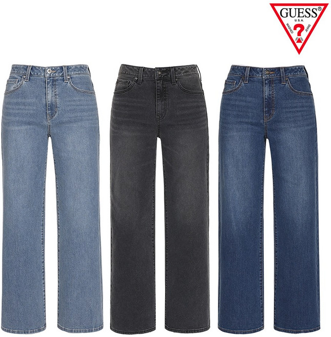 게스 GUESS 여성 와이드 청바지 스판 팬츠 사계절