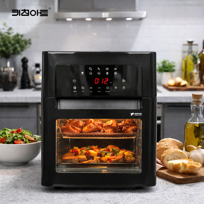키친아트 올스탠 대용량 오븐형 멀티 에어프라이어 16L, 블랙, KBW-1616L