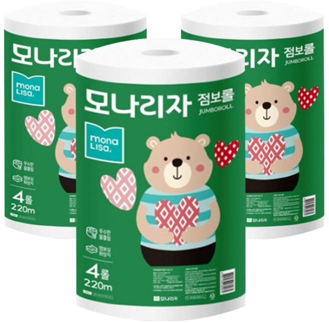 모나리자 점보롤 2겹 220m, 3세트, 4롤