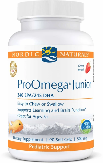 노르딕내츄럴스 프로오메가 주니어 340 EPA 245 DHA 500mg 스트로베리 소프트젤, 90정, 1개 - 쿠팡