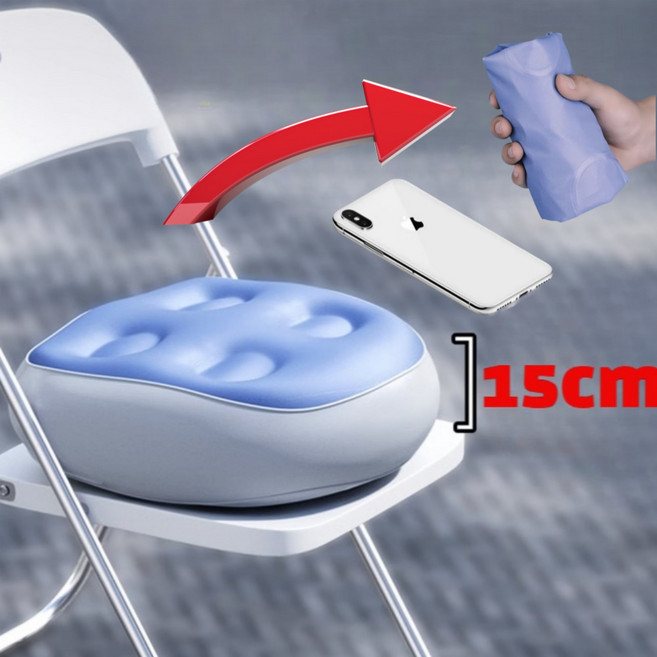 푹신한 공연 집회 방석 15cm 휴대용 야외 등산 접이식 쿠션, 블루