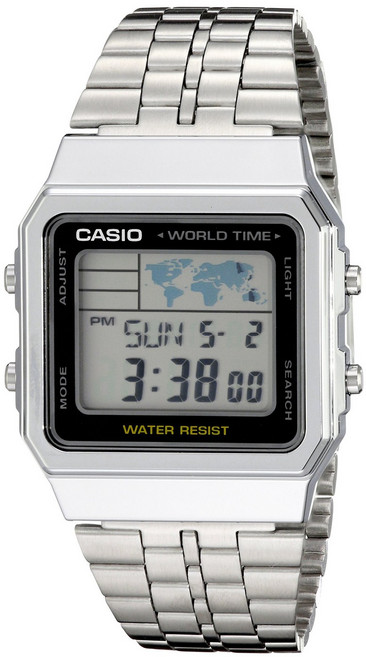 Casio Men's Classic A500WA-1 Silver Stainless-Steel Quartz Dress Watch