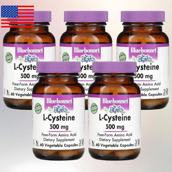 블루본넷 뉴트리션 엘시스테인 L시스테인 시스틴 500mg 베지 캡슐 60정 5통 - 쿠팡
