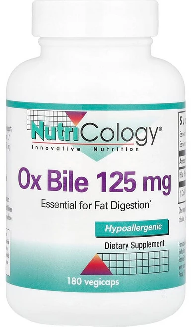 Nutricology 황소 담즙 125 mg 180 식물성 캡슐 ARG-56370, 1개 - 쿠팡