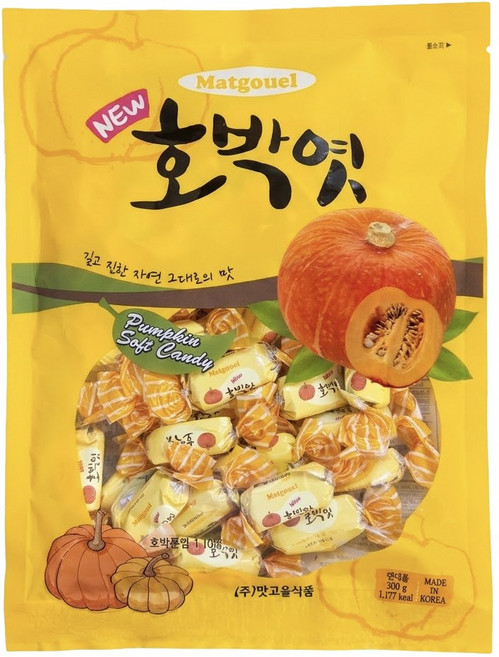 맛고을 호박엿 호박 제리 젤리 옛날사탕 제리 업소용 식당용 간식 대용량 어른 아이 사무실 단체 회사 어린이집 단체, 300g, 4개