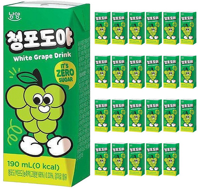 남양 청포도야 제로 190ml x 24팩, 24개