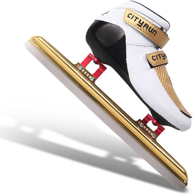 스피드 스케이트화 스케이팅 쇼트트랙 빙상 시티런라인, 220, 7_화이트 골드 (칼 세트 포함)