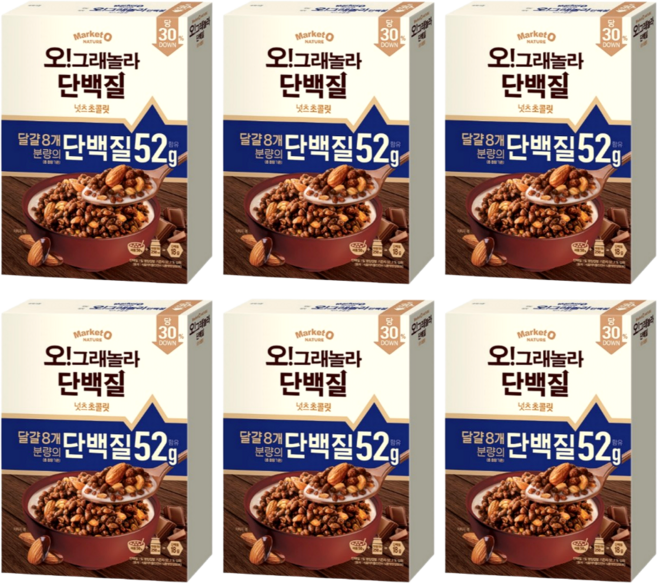 오리온 마켓오 오!그래놀라 단백질 넛츠초콜릿, 275g, 6개