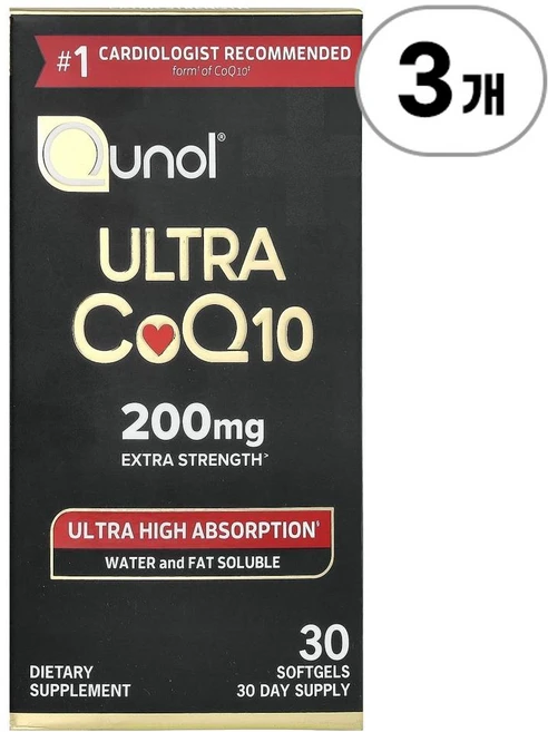 큐놀 울트라 코큐텐 200mg Qunol Ultra CoQ10 200 mg 30정, 3개 - 쿠팡