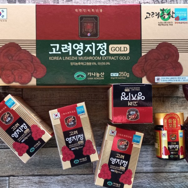 [고려홍삼] 고려홍삼 고려영지 고려영지정골드250g 고려영지정50g x 5병 영지버섯 영지차 약초 약재, 250g, 1개