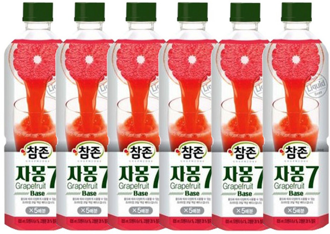 참존식품 자몽7베이스 835ml, 6개