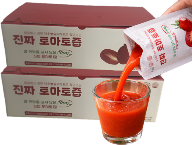 물 한방울 안넣은 휴롬방식 착즙 100% 국내산 저온 살균 HACCP인증토마토즙 30포, 30개, 110ml
