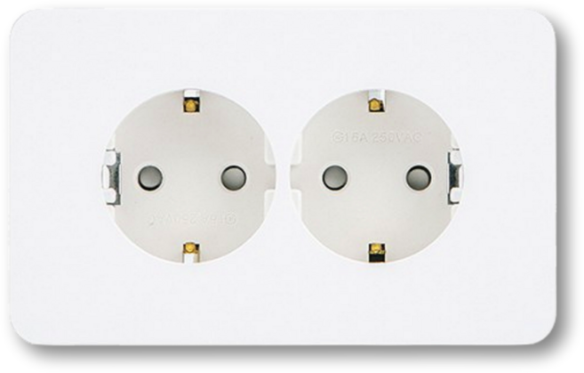 아크라이트 디아트 배선기구 29.[매입콘센트]2구(가로형) 화이트, 1개