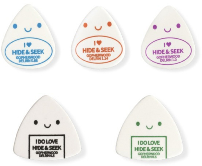 고퍼우드 델린 기타 피크 / 통기타 일렉 어쿠스틱 키타 삐꾸, 물방울 퍼플 1.0mm