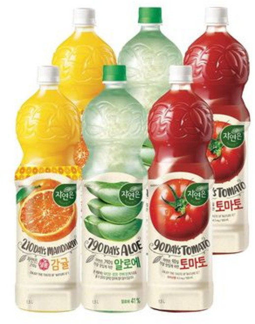 자연은 주스 알로에 토마토 감귤 1.5L x 6페트 (각 2페트), 1개