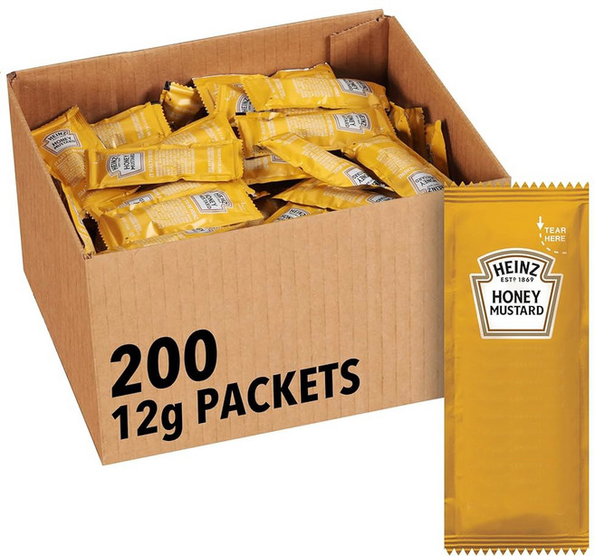 하인즈 마일드 머스타드 싱글 서브 패킷(0.2온스 패킷 200팩), 0.42 Ounce (Pack of 200), 1