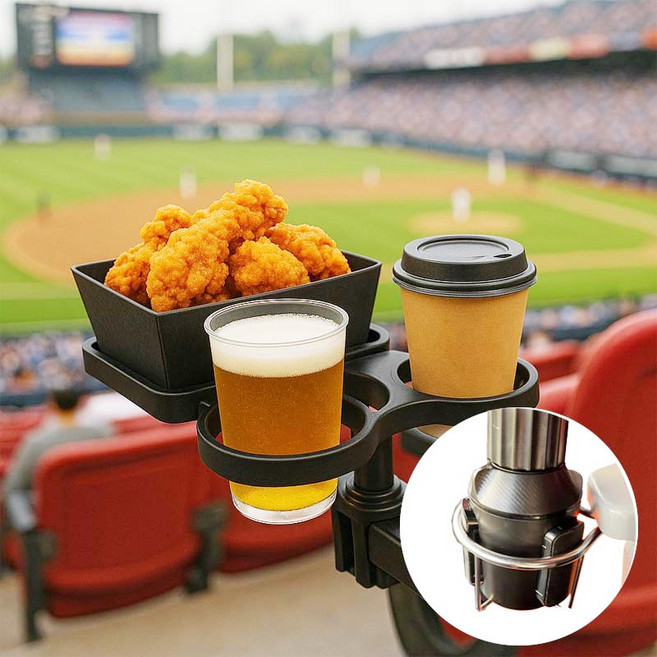 캠프맨 야구장테이블 야구장 간이 테이블 준비물 휴대용 컵홀더, 블랙
