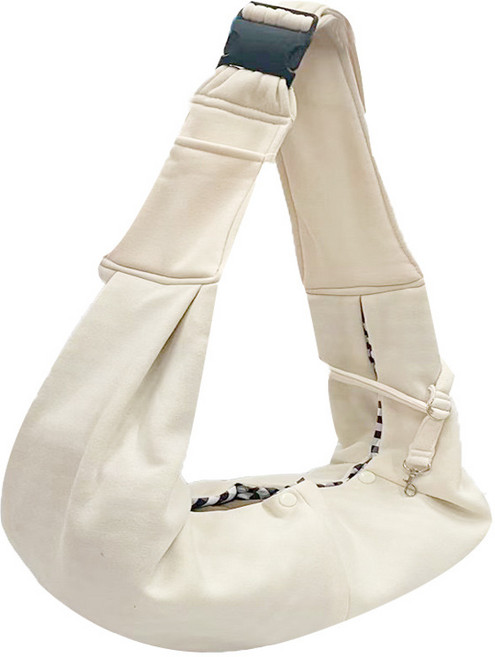 [스마트박스]반려동물 강아지 고양이 슬링백 포대기 이동가방 크로스가방 접이식 초경량 탈출 방지 S형 후크, 베이지, 1개