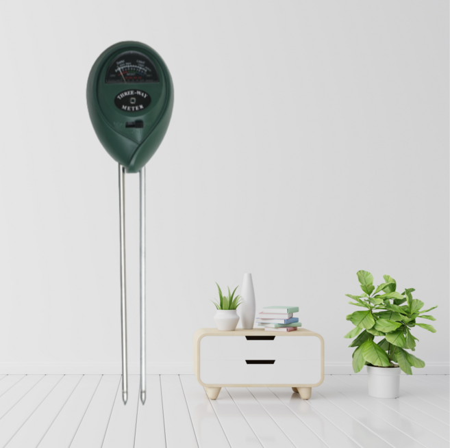 화분 미니 토양수분측정기 LED 알림 버튼식 수분측정, 1개